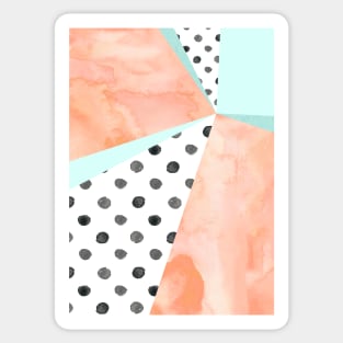 coral sky watercolor dots color block Sticker